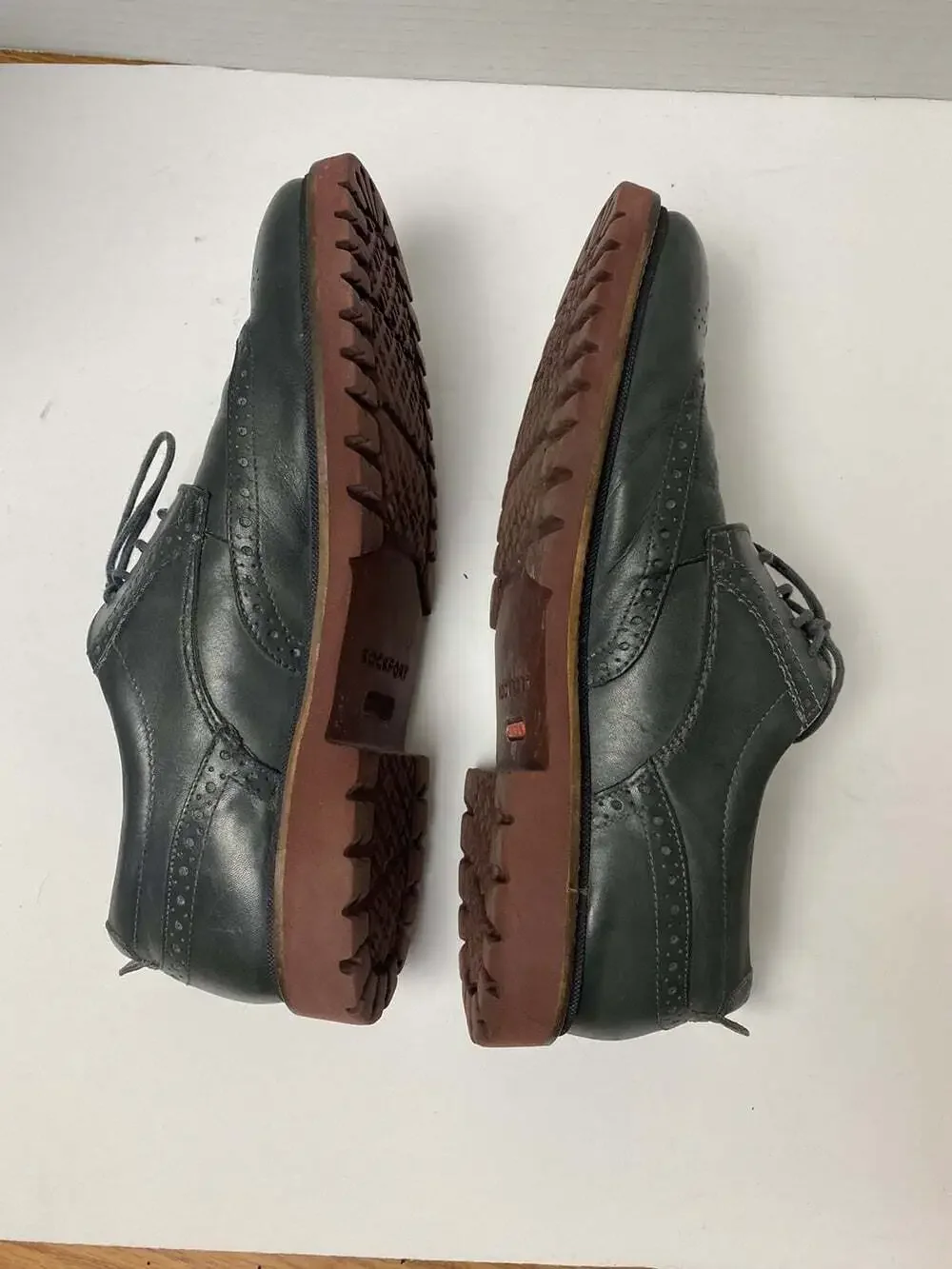 Rockport Lightweight Trutech Gray Topstitched Leather Wing Tips Lace Size 10